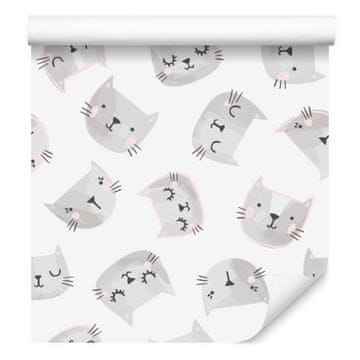 Tapeta s mačjim licima za dnevni boravak i spavaću sobu 50x1000 cm