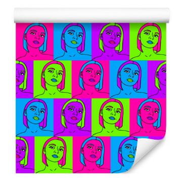 Pop art portreti tapeta za dnevni boravak i spavaću sobu 50x1000 cm