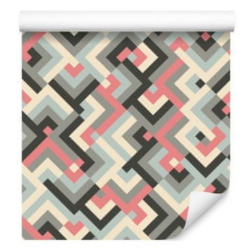 Tapeta s geometrijskim retro uzorkom za dnevni boravak i spavaću sobu 50x1000 cm