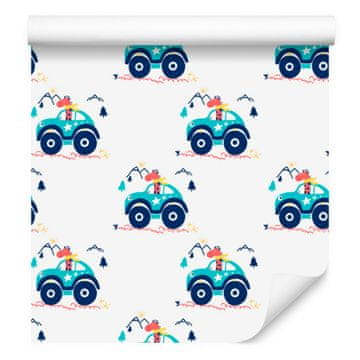 Tapeta s automobilima i planinama za dnevni boravak i spavaću sobu 50x1000 cm