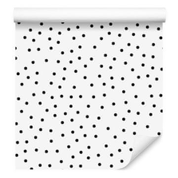 Minimalističke tapete s crnim točkicama za dnevni boravak i spavaću sobu 50x1000 cm