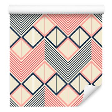 Tapeta s geometrijskim retro uzorkom za dnevni boravak i spavaću sobu 50x1000 cm