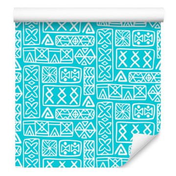 Polinezijska tapeta s geometrijskim uzorkom, celadon, 50x1000 cm