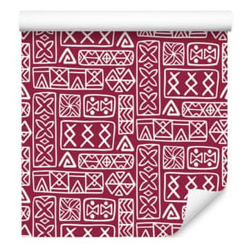 Polinezijska geometrijska ružičasta tapeta 50x1000 cm