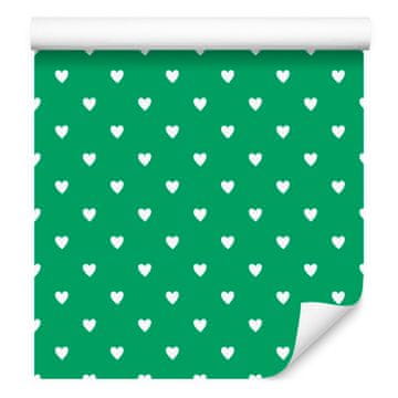 Tapeta s morskim srcima i mentom 50x1000 cm