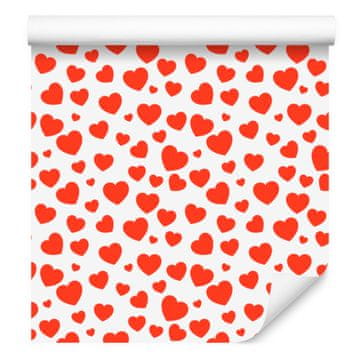 Tapeta srca koraljna, bijela i crvena 50x1000 cm