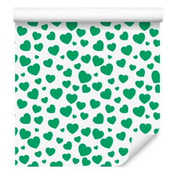 Tapeta srca bijela, menta i morsko plava 50x1000 cm