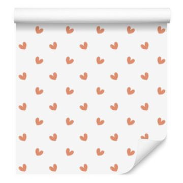 Tapeta srca bijela, krem, breskvasta i bež 50x1000 cm