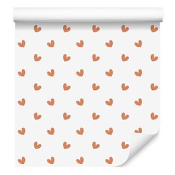 Tapeta srca bijela, krem, bež i breskvasta 50x1000 cm