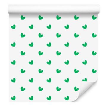 Tapeta srca bijela, menta i zelena 50x1000 cm