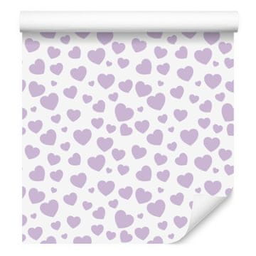 Tapeta srca bijela, lavanda i svijetlosiva 50x1000 cm