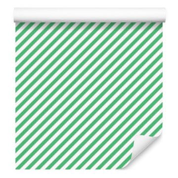 Tapeta s prugama u boji mente, zelene i bijele boje za dnevni boravak i spavaću sobu 50x1000 cm