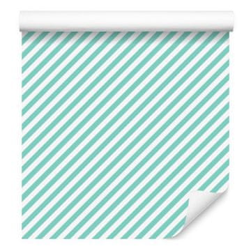 Tapeta s prugama boje mente i bijele, mint pozadina za dnevni boravak i spavaću sobu 50x1000 cm