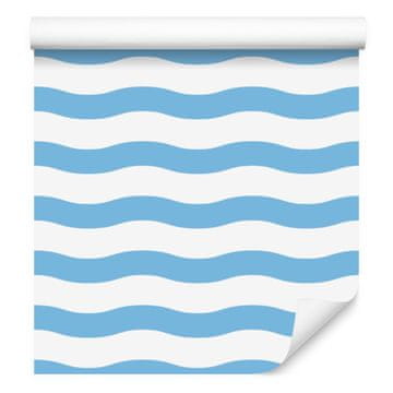 Tapeta s azurnim prugama, jasni detalji za dnevni boravak i spavaću sobu 50x1000 cm