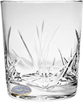Marika kristalne Ekskluzivne kristalne čaše za viski 280 ml Frozen Leaf - set od 6 komada