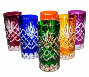 Marika crystal kristalne čaše s ananasom u miješanim bojama - set od 6, 320 ml - elegantan dodatak vodi i pićima