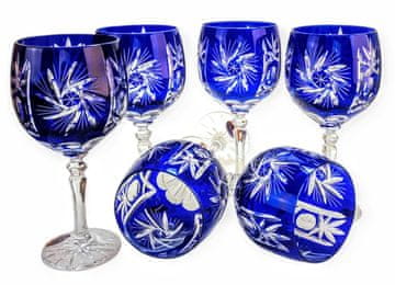 Marika Čaše za vino od kobaltnog kristala 280 ml Mlinac za masline