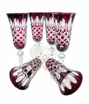 Marika Čaše za šampanjac Ruby Crystal 150 ml Olive Grid