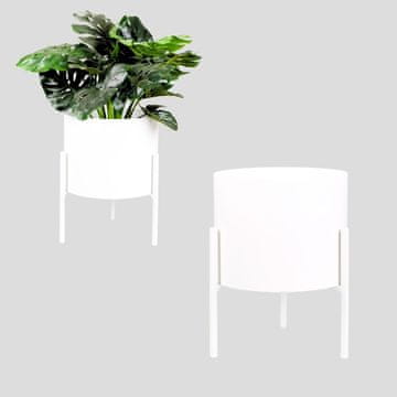 DE Metalni poklopac za posudu za cvijeće Bijeli Loft Macon S 34x34x45