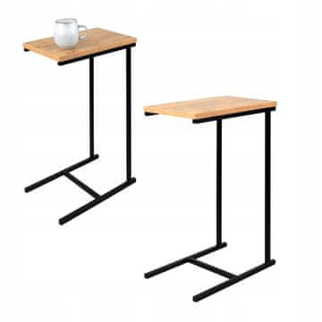 DE Vaš Loft Design pomoćni stolić od crnog svijetlog drva Sierra 40x25x60