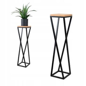 DE STOJEĆA CVJETNJAK Metalni Loft Style Crna Lescar M 19x19x77