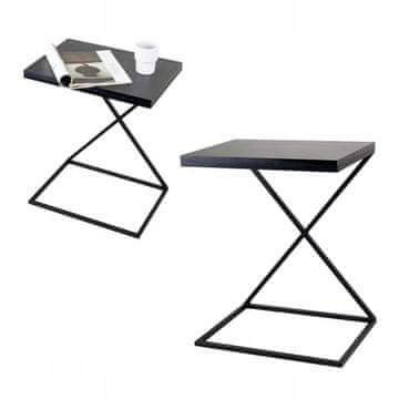 DE Vaš Loft Design pomoćni stolić Rioseco 49x35x60 crni metal
