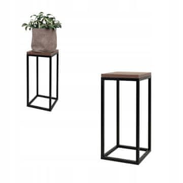 DE STOJEĆA CVJETNJAK Loft Metal Tamno Drvo LAVAL XS 19x19x47 cm