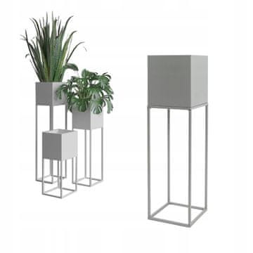 DE POSUDA ZA CVIJEĆE Srebrna metalna poklopac za posudu Lorient M 19x19x67cm