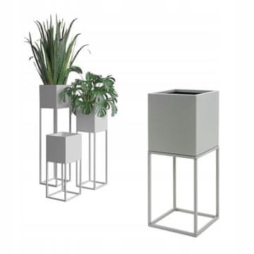 DE POSUDA ZA CVIJEĆE Srebrni metalni poklopac za posudu Lorient S 19x19x47cm