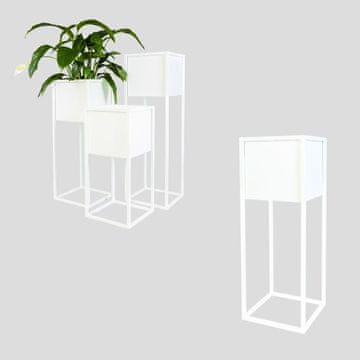 DE Metalna posuda za cvijeće Loft White Monaco M 28x28x75