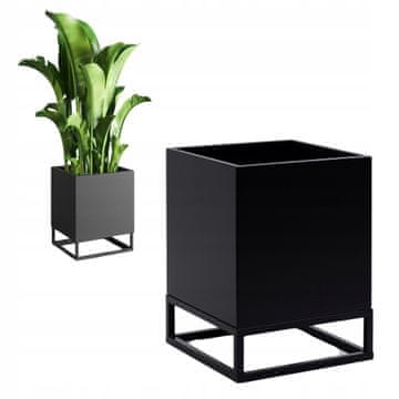 DE Metalna posuda za cvijeće s poklopcem crne boje, bordo boje XS 32x32x40