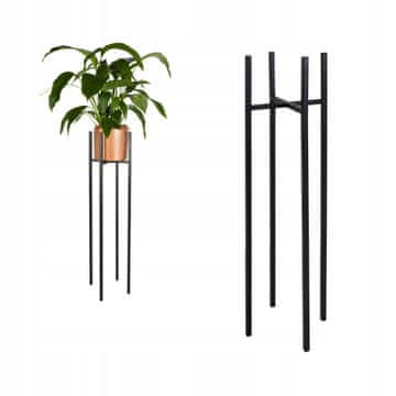 DE Metalni stalak za cvjetne posude crne boje, loft Cholet L, MAX. POSUDA 24,5 cm