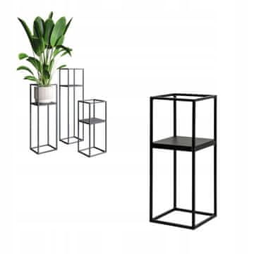 DE STOJEĆA CVJETNJAK Metalni Loft Crni Moderni Dizajn Lille S 19x19x47