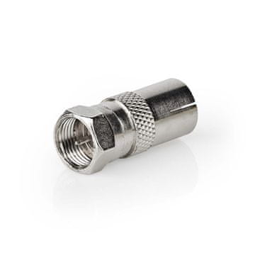 Nedis Satelitski i antenski adapter | F muški | IEC (koaksijalni) ženski | Niklani | 75 Ohm | Ravni | Metalni | Srebrni | 1 kom. | Kutija
