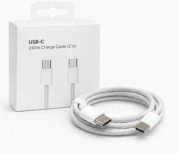 USB C kabel USB C 240W 2m brzo punjenje tipa C pleteni iPhone MacBook