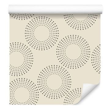 Tapeta s geometrijskim i točkastim krugovima za dnevni boravak i spavaću sobu 50x1000 cm