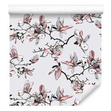 Fototapeta s akvarelnim cvijećem magnolije za dnevni boravak i spavaću sobu 50x1000 cm