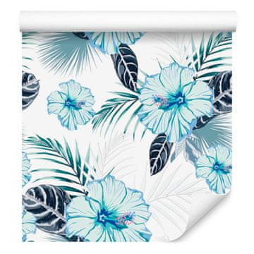 Tapeta s cvijećem i lišćem hibiskusa za dnevni boravak i spavaću sobu 50x1000 cm