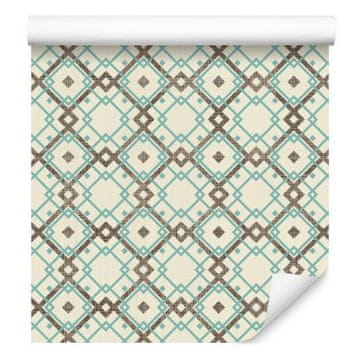 Tapeta s geometrijskim retro uzorkom za dnevni boravak i spavaću sobu 50x1000 cm