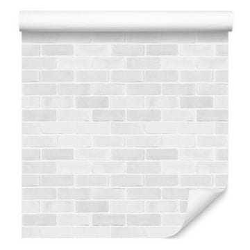 Bijelo-sive tapete od cigle za dnevni boravak i spavaću sobu 50x1000 cm