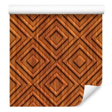 Drvena tapeta s geometrijskim retro uzorkom za dnevni boravak i spavaću sobu 50x1000 cm