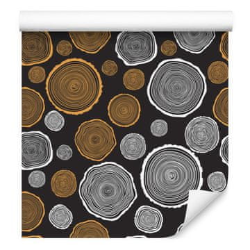Tapeta s drvenim krugovima za dnevni boravak i spavaću sobu 50x1000 cm