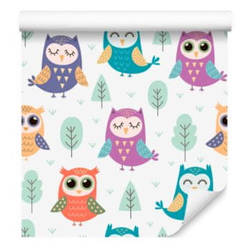 Tapeta s veselim sovama za dnevni boravak i spavaću sobu 50x1000 cm