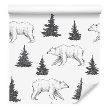 Tapeta s motivom polarnih medvjeda za dnevni boravak i spavaću sobu 50x1000 cm