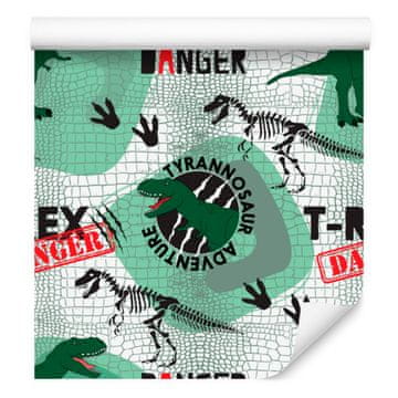 Tapeta s dinosaurima, životinjama i zelenim motivima za dnevni boravak i spavaću sobu 50x1000 cm