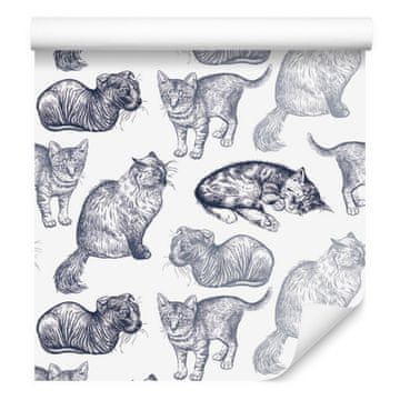Tapeta s mačkama za dnevni boravak i spavaću sobu 50x1000 cm