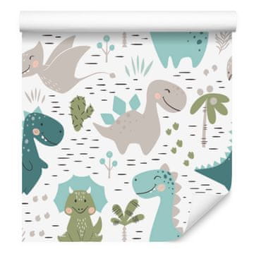 Tapeta s slatkim dinosaurima za dnevni boravak i spavaću sobu 50x1000 cm