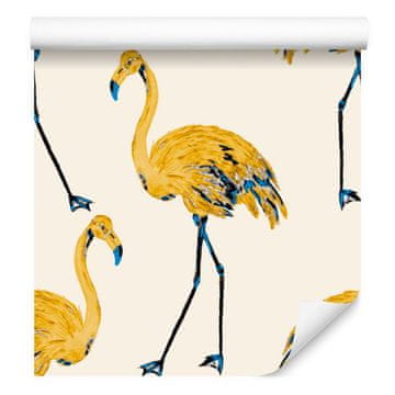 Tapeta s oslikanim flamingosima za dnevni boravak i spavaću sobu 50x1000 cm