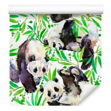 Tapeta s oslikanim pandama za dnevni boravak i spavaću sobu 50x1000 cm