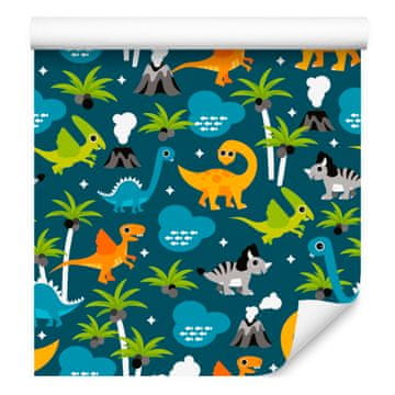 Tapeta sa šarenim životinjama i palmama za dnevni boravak i spavaću sobu 50x1000 cm